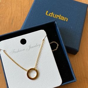 2/$10 NWT Gold-Plated Circle Necklace